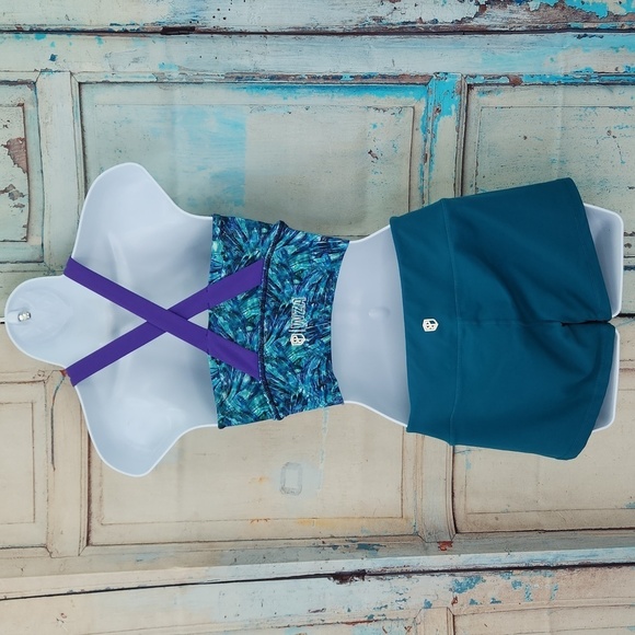 Born Primitive Teal Booty Shorts &  Intensity WZA Sports Bra Set - Picture 4 of 7